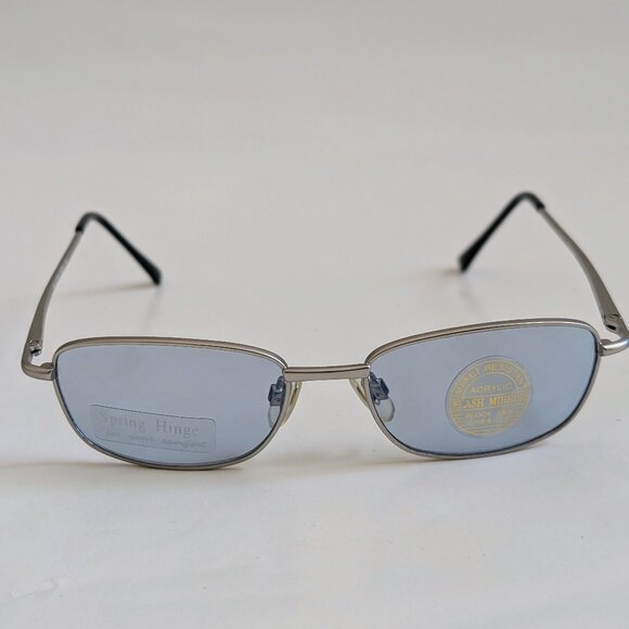 NWT Vintage 90's Small Rectangle Metal Sport Sunglasses (S.Silver) - Picture 1 of 5